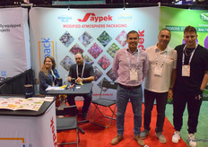 The booth of Saypek with colleagues and family 